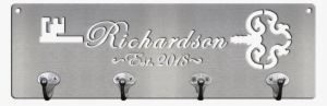 Family Name Key Rack With Vintage Key & Cursive Font - Drop #1627895
