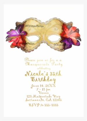Floral Tropical Masquerade Make Gold Elegant Party - Birthday #1627969