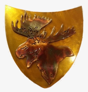 Antiqued Moose On Gold Shield Background - Shield #1628098
