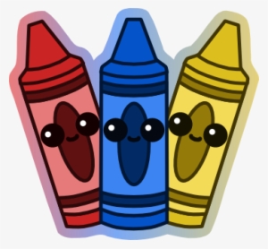 Crayons Transparent Cartoon Blue - Kawaii Crayons Png #1628633