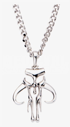 Mens Sterling Silver Mandalorian Necklace - "womens Mandalorian Stainless Steel Necklace" #1629015