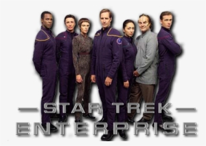 Enterprise Tv Show Image With Logo And Character - Star Trek Enterprise Crew Png #1629205