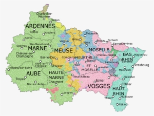 Carte De La Région Avec Ses Départements, Montrant - Région Grand Est #1629651