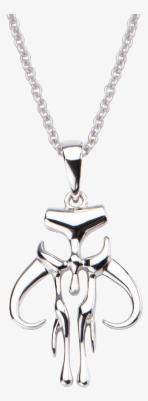 Womens Sterling Silver Mandalorian Necklace - Star Wars Necklace Mandalorian Symbol 46 Cm (sterling #1629695