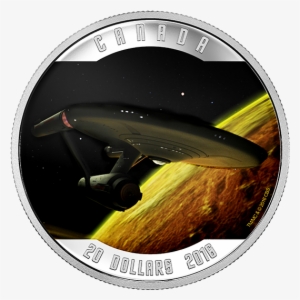 Pure Silver Coloured Coin Star Trektm - 1 Oz Pure Silver Coloured Coin Star Trektm Enterprise #1629717
