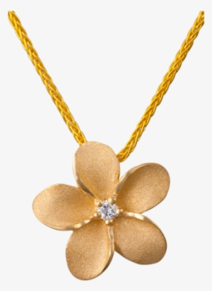 Denny Wong 13mm 14k Yellow Gold Plumeria Slide Pendant - Jewellery #1629837