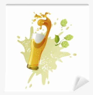 Frosty Glass Of Light Beer With Splash On White Background - Beer #1631103