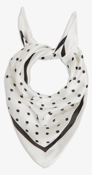 Satin Scarf With Dots Black - Polka Dot #1632182