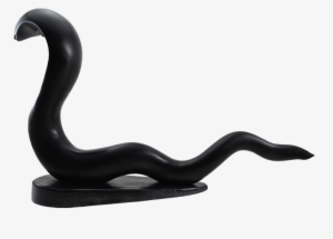 Black Stone Snake Sculpture 3 - Sculpture #1633044