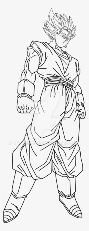 Blue Drawing Vegito Graphic Royalty Free Stock - Vegito Blue Dokkan Drawing #1633091