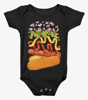 Anatomy Of A Hot Dog Baby Onesy - Anime Baby Shirts #1633156