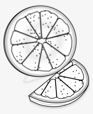 Food Orange Slice Orange Slice Black White Line Art - Orange Slice Clipart Black And White #1633412