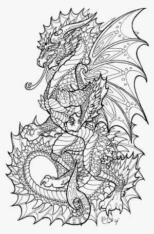 Adult Colouring Pages Dragon #1633916