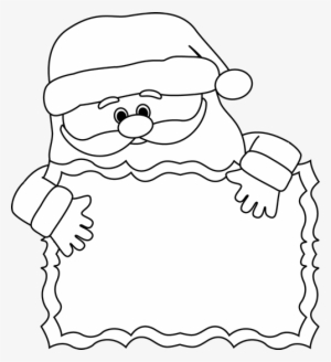 Black And White Santa Sign Clip Art - Clip Art Christmas Black And White #1633982