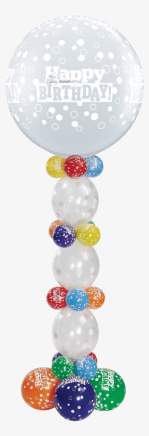 Happy Birthday Confetti Giant - 3ft Diamond Clear Birthday Dots Qualatex (pack Quantity #1634376