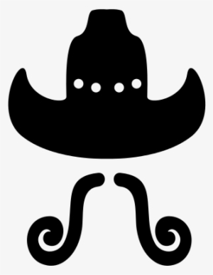 Mexican Hat With Moustache Outline Vector - Bigote Y Sombrero Mexicano Png #1635568
