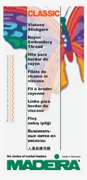 100-430 Madeira Classic Rayon - Madeira Classic Rayon Color Card Embroidery Supplies #1636076