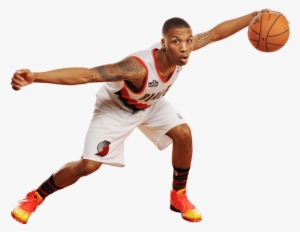 Damian Lillard Arms Spread - Autographed Damian Lillard Portland Trail Blazers 16x20 #1636513
