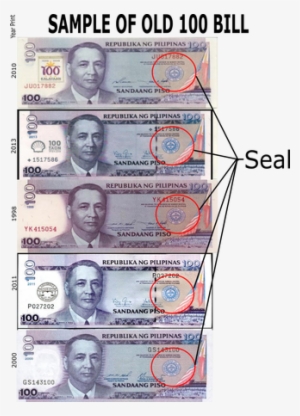The Old 500 And 1000 Peso Paper Bill Has No Ovd Patch - 100 Peso Bill Old #1637190