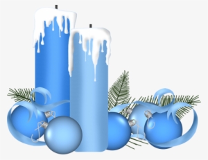 Png Christmas Candles Clipart Transparent - Esferas Navideñas Azules Png #1638039