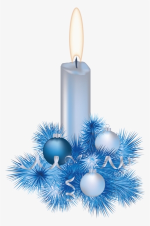 Candles Clipart Blue Candle - Blue Christmas Decorations Png #1638474