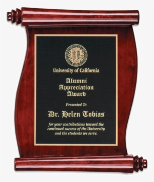 Piano Finish Rosewood Scroll Plaque With Sample Engraving - Plaque Of Appreciation Wood #1639198