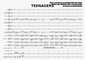 Teenagers Sheet Music Composed By Music And Words By - Gerard Way #1639225