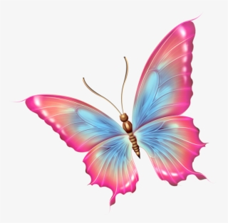 Papillons - Pink And Blue Butterfly Png #1639449
