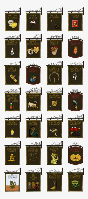 A Series Of Illustrations Based On Traditional Pub - Seating Plan #1641912