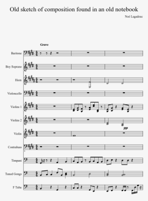 Old Sketch Of Composition Found In An Old Notebook - Escape From The City Score #1642161