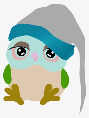 Cartoon Owls Cute Christmas Night Sleep Clipart Png - Owl Sleeping Clipart #1642647