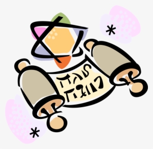 Vector Illustration Of Jewish Hebrew Sefer Torah Scroll - Judaism #1644399