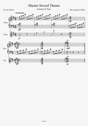 Master Sword Theme Sheet Music Composed By The Legend - Zelda Master Sword Sheet Music #1644693
