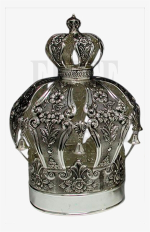 Silver Plated Torah Crown With Flowers #1644897