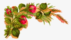 Digital Decorative Flower Corner Downloads - Corner Designs Of Flowers Png #1645029