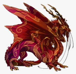 Crimson Iridescent / Crimson Shimmer / Gold Smoke - Gamzee Dragon Flight Rising #1645721