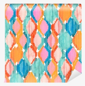 Watercolor Ikat Seamless Pattern - Watercolor Painting #1646120