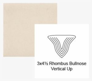 3" X 4 1/2" Rhombus Up Tile Bullnose Short Side In - Paper #1646878