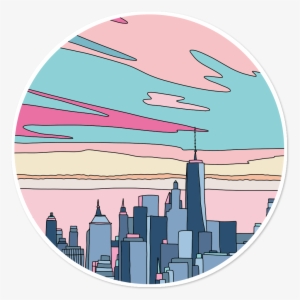 Adesivo City Sunset By Elebea De Sasa Elebea - Sunset Stickers #1647716