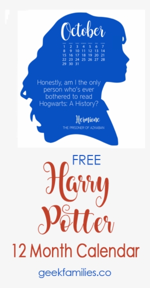 Calendar Displays The Silhouettes Of Harry, Hermione, - Calendar #1648450