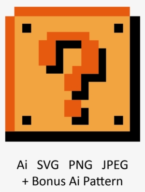Vector Transparent Editable Vintage Question Block - 8 Bit Mario Box #1648735