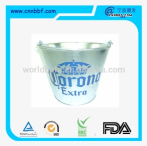 Rounded Tin Ice Bucket Galvanized Metal Ice Bucket #1649449