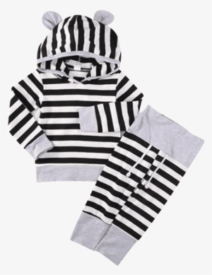 Petite Bello Clothing Set 0-6 Months Black Stripes - Calça Listrada Para Bebe #1650094