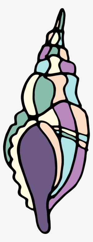 Color Stitching Watercolor Hand-painted Conch Transparent - Watercolor Painting #1651045