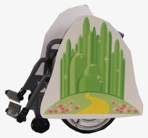 Emerald City And Yellow Brick Road Wheelchair Costume - Emerald City Shower Curtain #1651483