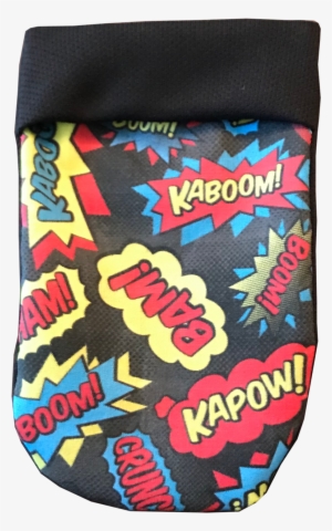 Nerd Fabric - Super Words! (blue) - Blue Custom Fabric #1652802