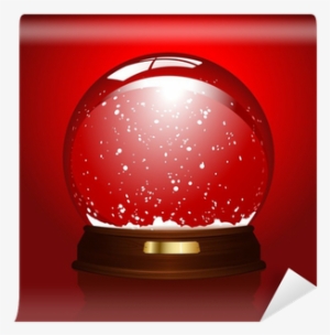 Realistic Illustration Of An Empty Snowglobe On Red - Empty Snow Globe #1653596