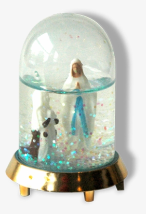 "glass Half Empty" Mary Souvenir Snow Globe From Trieste - Is The Glass Half Empty Or Half Full? #1653615