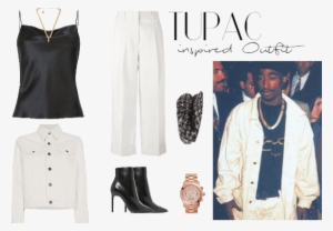 Tupac Shakur Inspired Outfit - 14k Gold Herringbone Chain - Default Title #1653719