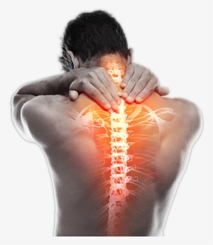 Man's Back From Behind Holding His Neck With Spine - Thoracic Pain Transparent Background #1654183
